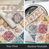 HEBE Washable Area Rug 2'x3', Non Slip Soft Distressed Medallion Bedroom Rug, Boho Living Room Accent Throw Rug