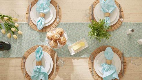 DII Aqua Braided Farmhouse Table Runner, 15 x 72 inches, 1-Piece