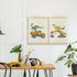 Set 2, 12x16 Inches BCUANGD Dinosaur and Construction Truck Wall Decor - Dinosaur Dino Poster Hanger with Wood Frames