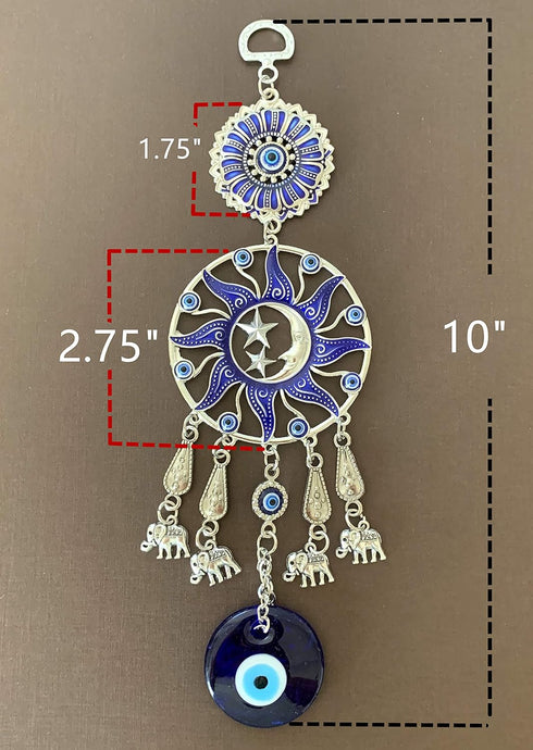 Turkish Blue Evil Eye Protective Wall Hanging Decor Amulet Ornament - CL17