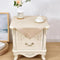 Wolkemer 2 Pack Faux Linen Small Square Tablecloth Heavy Duty Fabric Nightstand
