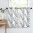 FMFUNCTEX White Black Kitchen Curtains, Small Tier Curtains 22" x 24" Cafe Curtain Set with Tree Branch Print