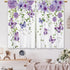 Purple Floral Butterfly Kitchen Curtains, Rustic Flower Small Short Cafe Window Drapes, 27.5x39 Inch