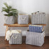 DII Large Round Herringbone Storage Bin with Handles, Small Square, Gray Polyester