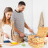 Primo Lines Bamboo Recipe Box with 2 Slots, 25 Recipe Cards, 12 Dividers, Wicker Picnicbasket Set