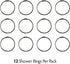 SlipX Solutions Simple Slide Shower Curtain Rings - Set of 12, Oil Rubbed Bronze, Rust Resistant, Snap Closure for