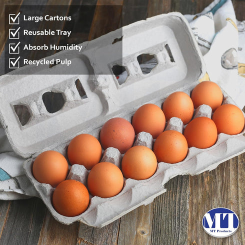 1 Dozen 11.50" 4.2" 1.25" (Pack 15) MT Products Blank Natural Pulp Egg Cartons Hold Twelve Eggs x x - Perfect