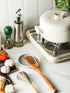 Ceramic Spoon Rest for Kitchen Counter, Cooking Utensil Holder with Drip Tray for Ladles, Tongs, Spatula