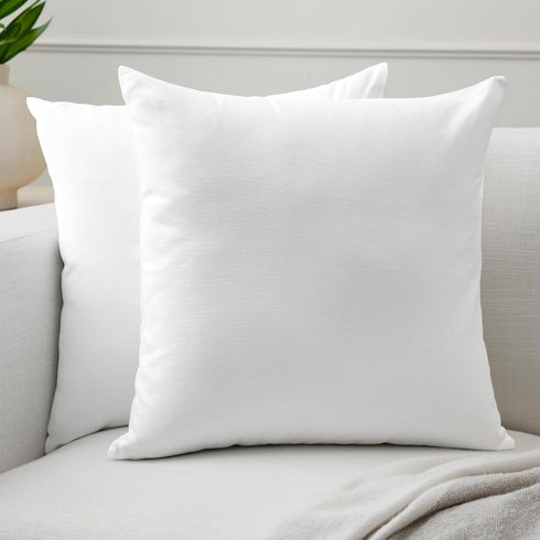 Encasa XO Throw Pillow Covers 22x22 in Set of 2 White, Cotton Decorative Cushion Covers for Living Room, Sofa