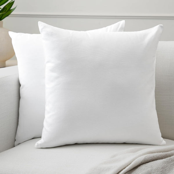 Encasa XO Throw Pillow Covers 22x22 in Set of 2 White, Cotton Decorative Cushion Covers for Living Room, Sofa