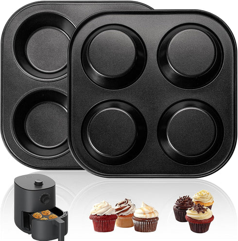 Air Fryer Muffin Pan, 2 Pack Cupcake Molds for Toaster Oven, Nonstick Baking Pan for Counter Top Oven