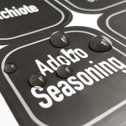 AllSpice Preprinted Water Resistant Square Spice Jar Labels - Set of 2" Labels