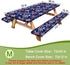 HobbLab Rv,72in,Blue Picnic Table Cover with Bench Covers Portable Table Cloth Built-in Storage Pocket Fitted