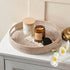 14 Counter JUNGLE CULTURE Handmade Round Wicker Tray Whitewashed Large Decorative Rattan Serving Basket for Coffee