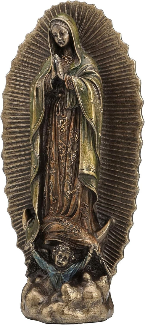 Veronese Design Our Lady Of Guadalupe Virgin Mary Statue, 6 1/8" Cold Cast Resin, Bronze Finish