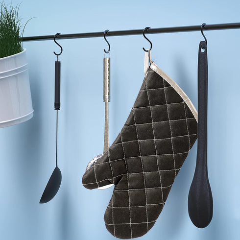 ARCLIBER Extra Long Oven Mitts, Heat Resistant Quilted Terry Cloth Cotton Gloves for Cooking Baking, 425°F