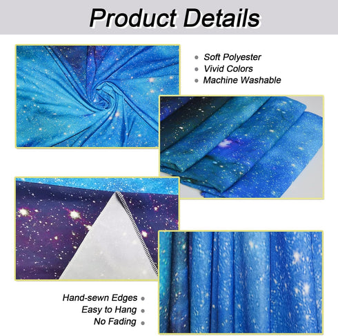 Lahasbja Galaxy Tapestry, Blue Starry Sky Universe Space Wall Hanging, Mysterious Nebula Stars Backdrop