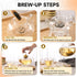 Set, 40OZ/1200ml 4 Set Glass Teapot Stovetop Safe Glass Tea Kettle with Double-Wall Tea Cups & Loose Tea Infuser & Tea