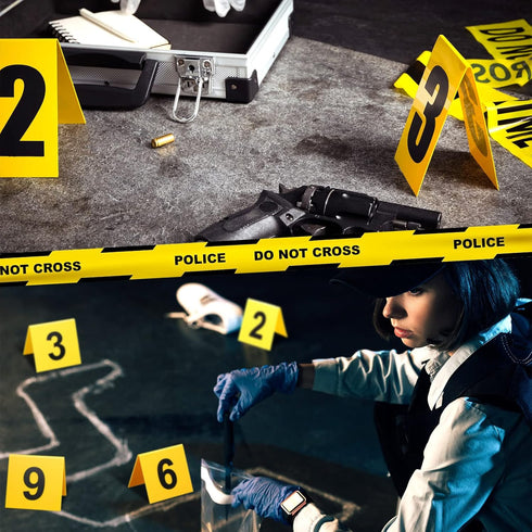 15 Pcs Evidence Markers, Crime Scene Markers Tents for Decorations, Mystery Decorations for Kids Adults Detective Game