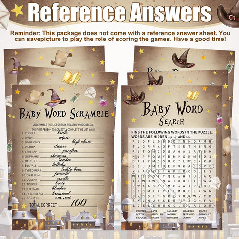 476 6 Sets 50 Mommy's 50 2 50 Sherr Magical Wizard Baby Shower Games Activities Card Pacifier Hunt Game Pacifier How
