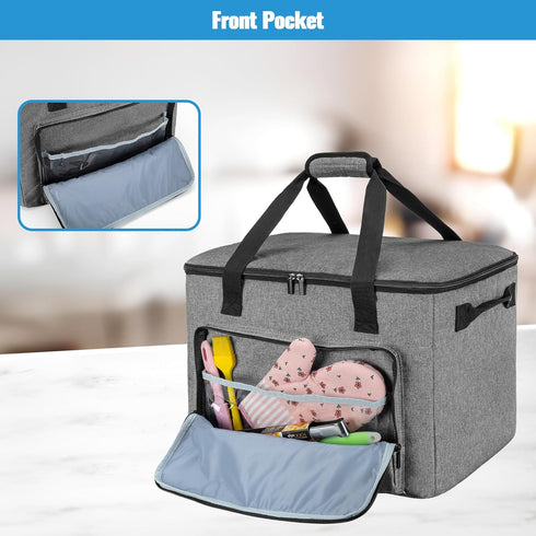 LUXJA Large Carrying Bag for Ninja Foodi Possible Cooker Pro, Hard Bottom Pad Compatible with 8.5 Qt Multicooker, Gray