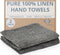 Pure 100% Linen Hand Towels - Set of 2 Waffle Weave Kitchen Towels, Black-Natural, 13 x 29-inch Quick-Dry Dish Towels