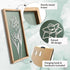 3D (Set 2) Floral Green Wall Art of Lightweight, Wooden Ready-to-Hang Boho Framed Wall Art for Bathroom, Bedroom