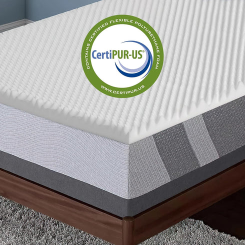 Zayton 2-inch Convoluted Foam Mattress Topper with Egg Shell Design | Breathable, Soft, and Comfortable Bed Toppers