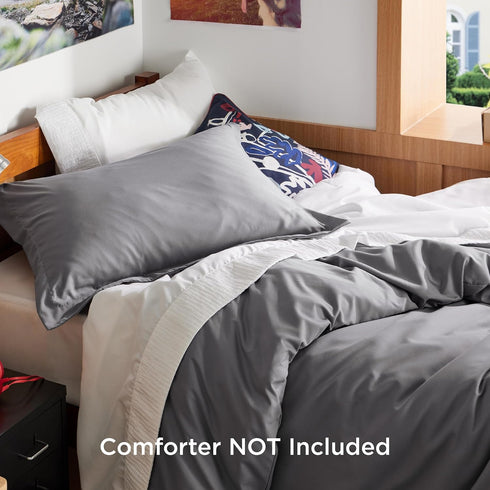 Bedsure Twin/Twin XL Duvet Cover Kids - Soft Double Brushed 2 pcs Grey Duvet Cover with Zipper Closure & Pillow Sham