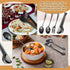 Patelai 15 Pieces Stainless Steel Serving Utensils Set, 8.7" Large Serving Spoons, Slotted Spoon, Buffet Flatware