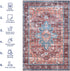 nuLOOM Zena Medallion Accent Rug, Ultra Thin, Machine Washable, Rust, 2' x 3'