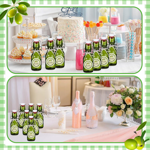 20 Pack Favors(4 oz,Olive Queekay Mini Swing Top Glass Bottles for Vanilla Extract Homemade Olive Oil Bottles with Lids