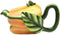CG 20801 11 Oz Ceramic Yellow Pepper Teapot, Green Stem Handle