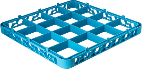 Carlisle FoodService Products RE1614 OptiClean 16 Compartment Divided Glass Rack Extender, Blue
