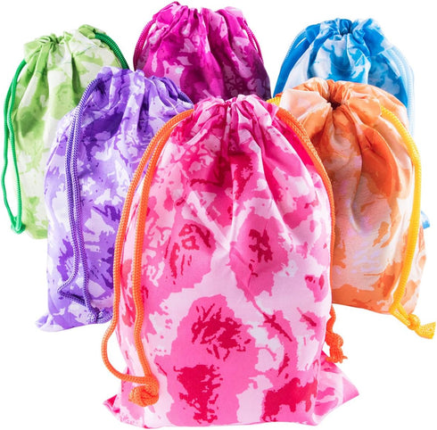 Super Z Outlet Tie-Dye Camouflage Drawstring Bags, Party Favors, Arts & Crafts Activity, 7"x10" (12)