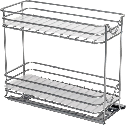 2 Household Essentials Glidez Powder-Coated Steel Pull-Out/Slide-Out Storage Organizer with Plastic Liners for Spice