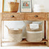 CHICVITA Extra Large Woven Storage Basket with Handles, Laundry Basket Toy Towels Jute Blanket Basket, 16" x 16"