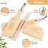 QUALITEIA Set 2x 2x 1x Set 4) Gnocchi Board for Rolling Dough - Paddles, Rollers & Cutter, Bamboo Pasta Shaper Tools