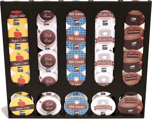 The Cupboard Caddy Black Premium Storage Dispenser for Keurig K-cups, Improved Magnetic Release System
