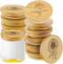 Gueevin 12 Pieces Yogurt Jar Lids Bulk Bamboo Wooden Lids Set Compatible