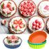 Webake 8 Pack Silicone Tart and Pie Molds, 5 Inches Round Individual Small Fluted Cake Pans for Baking