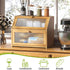Countertop,Double Counter,Bamboo BMOSU Large Bread Box for Kitchen Layer Bread Box for Kitchen Wood Bread box Capacity