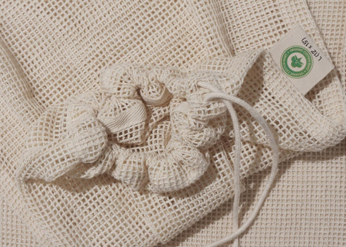 Cotton Mesh Lingerie Laundry Bags - 3 Pack Large Lingerie Bags for Washing Machine – Easy Drawstring Closure, Microplastic-free and Sustainable Laundry Bags for Lingerie, Underwear and Bra (3 Large) by Organic Cotton Mart