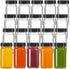 20 PACK 2 oz 20 Glass Shot Bottles w/ Black Lids & Labels - Small Clear Jar for Ginger, Wellness Shot, Juice, Sample