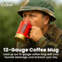 Caliber Gourmet 12-Gauge Shotgun Shell Mug – Bold Red Ceramic Coffee Mug, Unique Gift for Hunters & Collectors