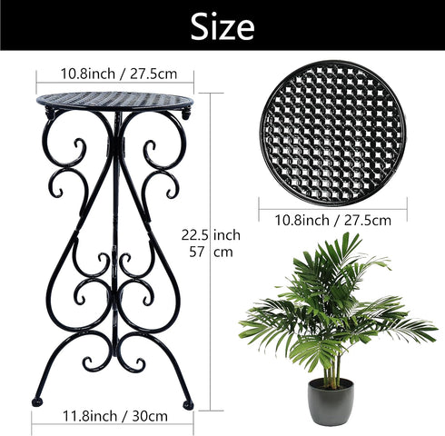 22.5 Inch Black(1 Pack) NAKUPE Metal Plant Stand Indoor Outdoor, Single Flower Pot Stands Tall, Planter Pedestal Holder