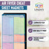 Air Fryer Magnetic Cheat Sheet Set by Linda’s Essentials - Quick Reference Guide for Cooking Times & Kitchen Conversions