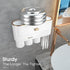 iHave 3 Cups Toothbrush Holders for Bathrooms, Wall Mounted Organizer with Large Capacity Drawer and Tray