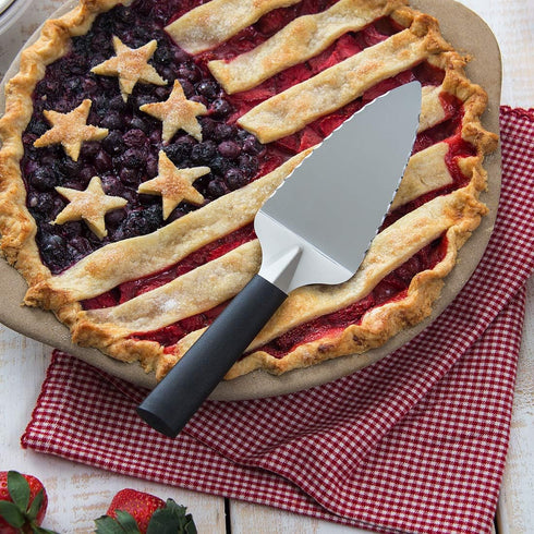 Rada Cutlery Serrated Pie Server, Made in USA, Black Handle