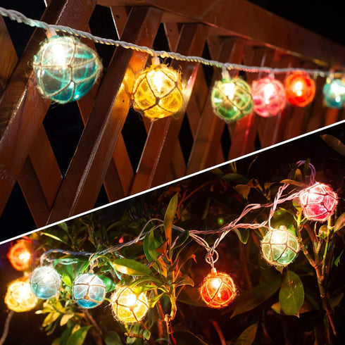 Brillarlights Nautical Fishing Float String Lights, Beach Themed Buoy Lights Set of 10